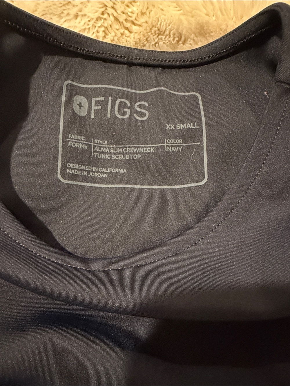 Figs Navy Scrub Set with Contrast Drawstring - Picture 2 of 3